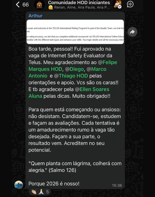 Relato de participante do Home Office Digital